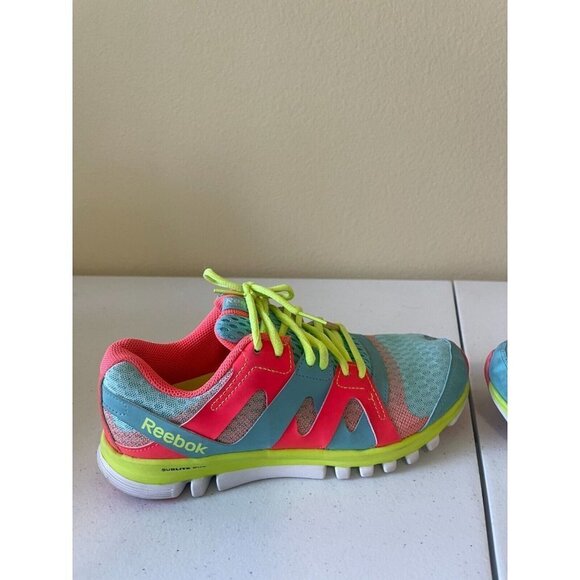 Reebok Sublite Duo Teal Pink Neon Flow Trainers Running V60454 Women's 6.5 EU 37 - Picture 14 of 16